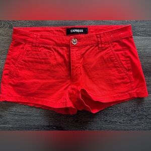 Express Women's Vibrant Red Waist Shorts, Size 0
